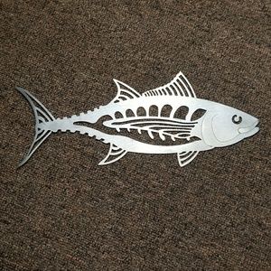 Tuna Albacore Stainless Steel Metal Fishing Sign